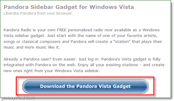 изтегляне на gadget pandora Windows 7