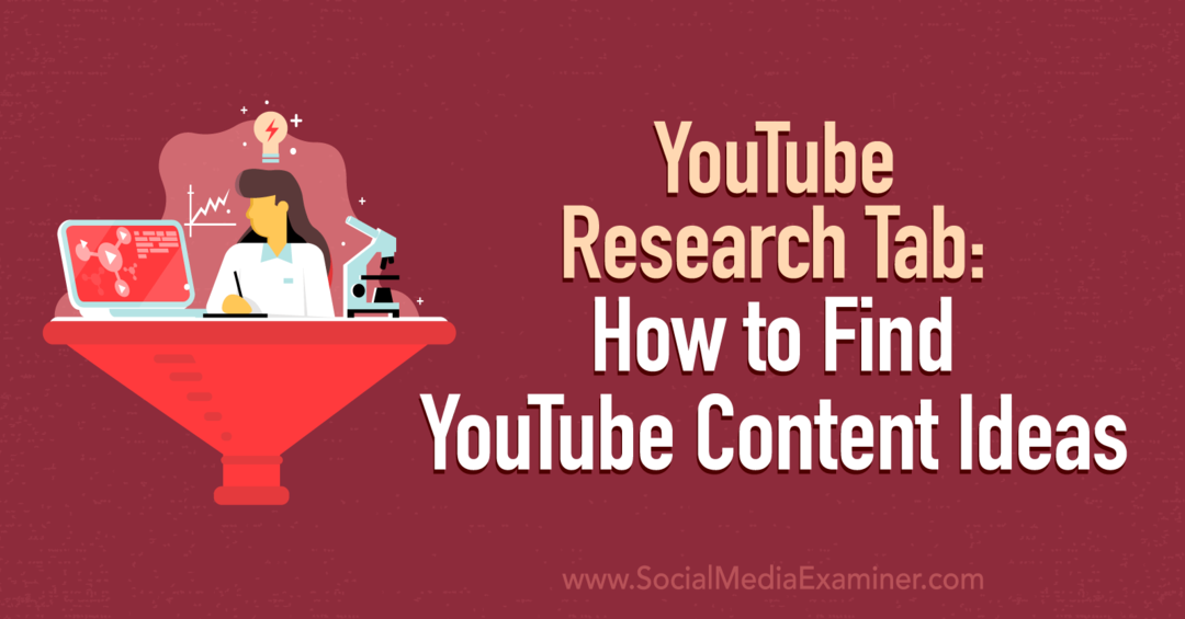 Раздел Проучване на YouTube: Как да намерите идеи за съдържание на YouTube от Social Media Examiner