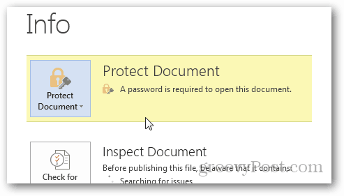 Защита с парола и шифроване на документи от Office 2013: Потвърдете защитата