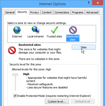 Сайтове с ограничение за Internet Explorer