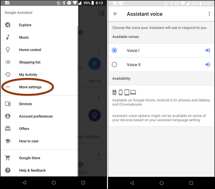 Промяна на Google Assistant Voice