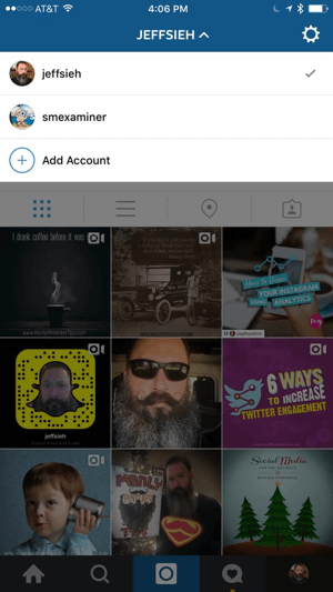 превключване на акаунти в instagram