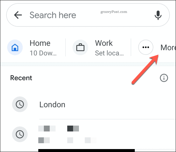 Икона за повече адреси за мобилни устройства на Google Maps