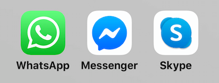 икони за WhatsApp, Facebook Messenger и Skype