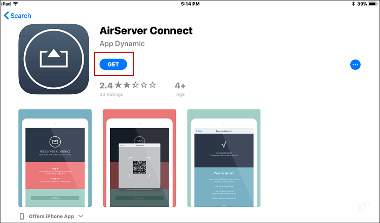 Инсталирайте AirServer Connect iOS