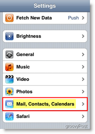 Apple iPhone отвори поща, контакти и календари