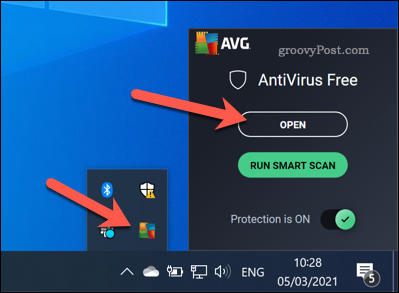 Отваряне на AVG интерфейса за Windows