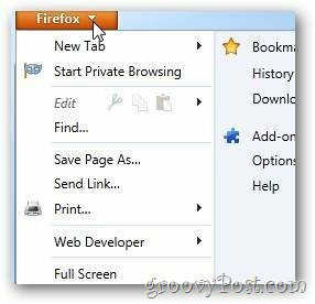 Firefox Arrow отворени опции