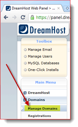 Управлявайте своя домейн в DreamHost