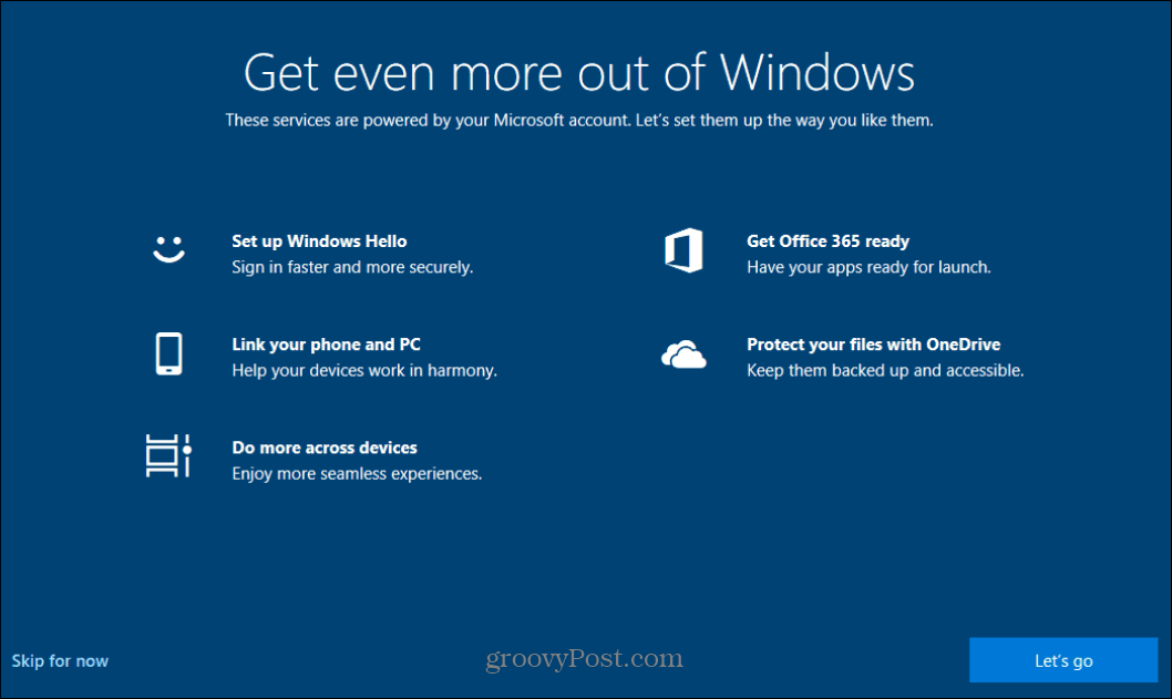 Деактивирайте началния екран „Вземете още повече от Windows“ на Windows 10