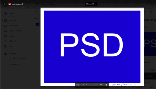 Отваряне на PSD файл в Google Drive