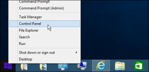 Контролен панел Windows 8