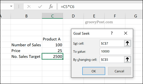 Инструментът за търсене на цел на Excel