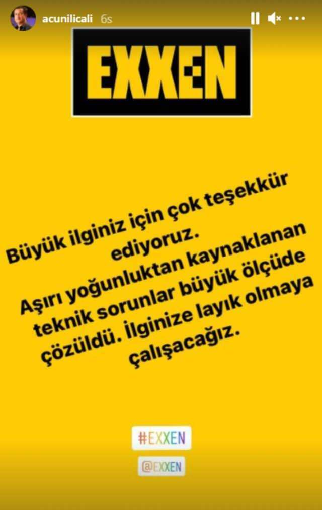 Изявление дойде от Acun Ilıcalı по жалби на Exxen
