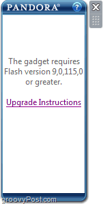 флаш грешка pandora gadget windows 7