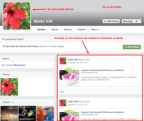 профил на измамник във facebook