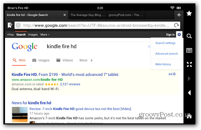 Google Search--Kindle Fire--HD