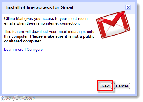 инсталирайте офлайн достъп за gmail