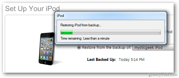 Възстановяване на iPod