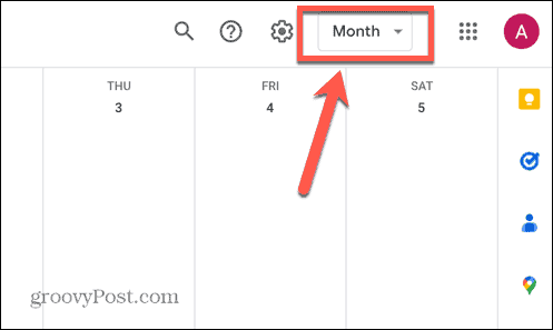 опции за изглед на google календар