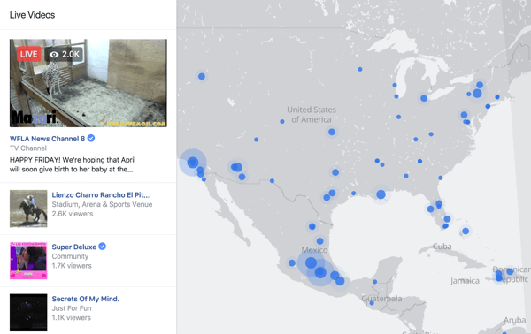 Facebook Live Map е интерактивен начин за зрителите да намерят потоци на живо навсякъде по света.