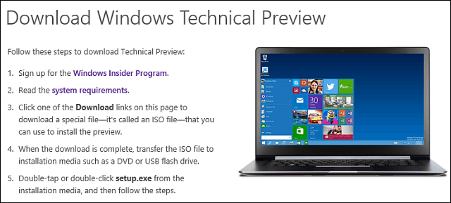 Изтеглете Windows 10 Technical Preview