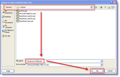 Как да създадете PST файлове с помощта на Outlook 2003 или Outlook 2007