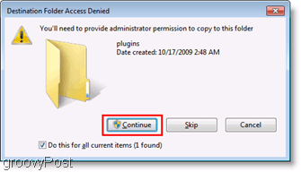 Снимка на екрана: Достъп до менюто за копиране на файл с отказан достъп
