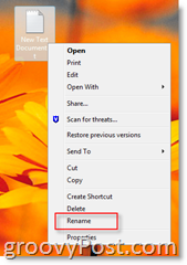 Как да преименувате файл в Windows Vista:: groovyPost.com