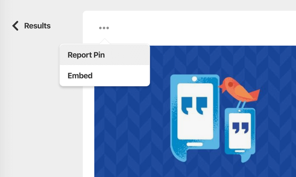 pinterest доклад откраднат щифт от меню с три точки