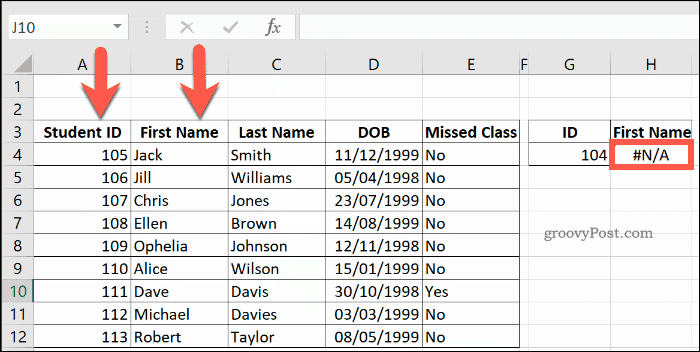 VLOOKUP връща NA грешка в Excel