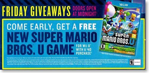 Сделка за черен петък: Безплатни Super Mario Bros. WII U Game в Old Navy