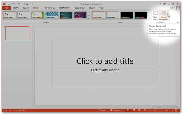 Шаблон за Office 2013 Създайте Направете персонализиран дизайн POTX Персонализирайте ръководството за слайдове за слайдове Как да проектирате опция за формат на фона
