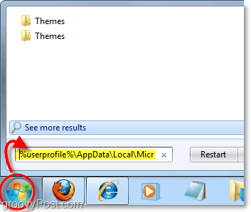 заредете папката с теми в своето актуализиране и използвайте местоположението на профила в Windows 7