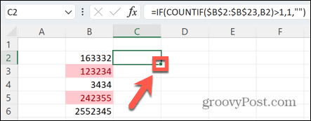 манипулатор за плъзгане надолу в Excel