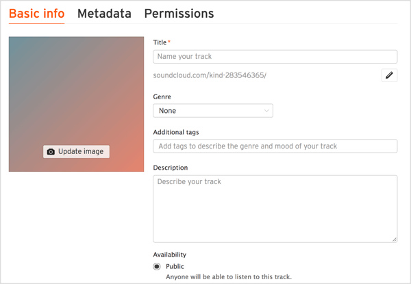 Добавете заглавие и описание за вашата песен, изберете жанр и включете съответните маркери в SoundCloud.