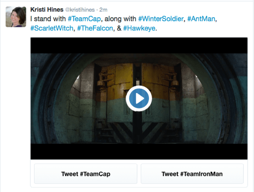 Marvel Twitter разговорна реклама