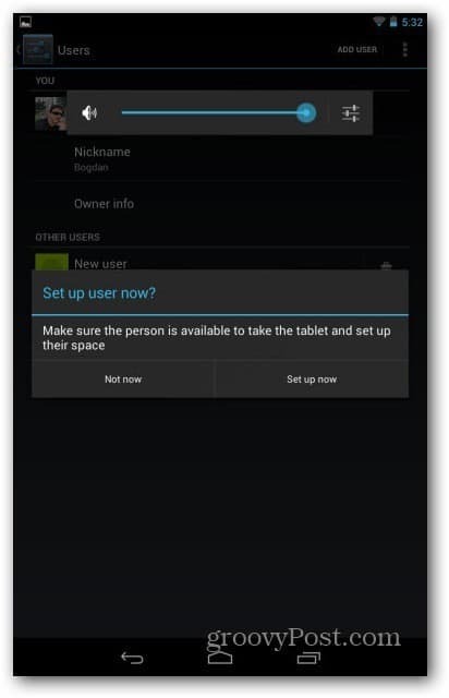 Потребителски акаунти на Nexus 7 - настройте потребителя сега