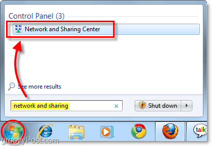 мрежа и център за споделяне в Windows 7