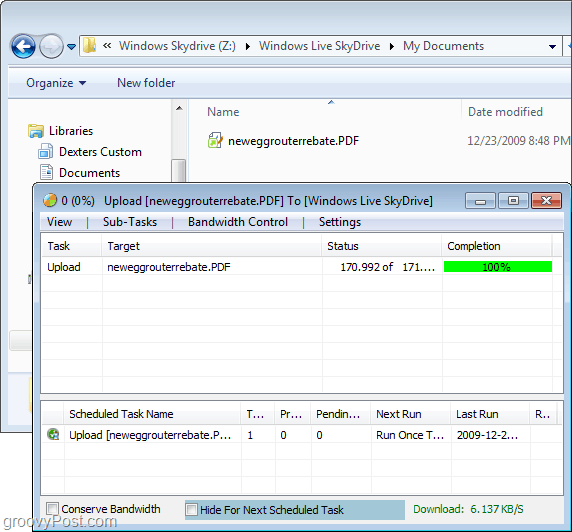 качване на файлове, за да сканирате през Windows Explorer
