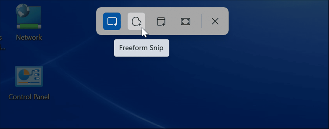 избор на инструмент за изрязване направете екранна снимка на Windows 11