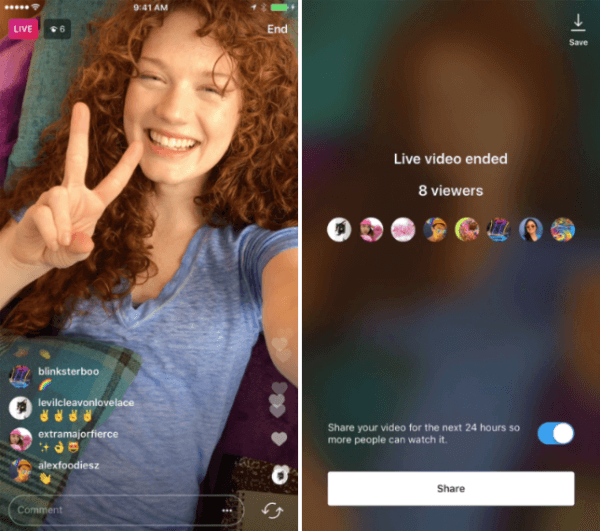 Instagram въведе възможността за споделяне на възпроизвеждане на видео на живо в Instagram Stories за 24 часа.