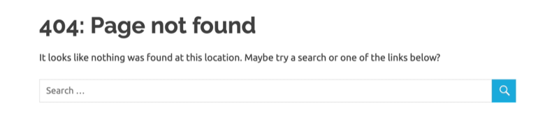 пример страница за грешка в Google Analytics 404, персонализирана към резултата за грешка 404