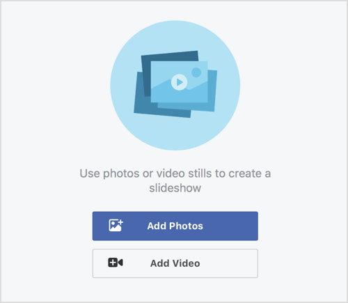 В прозореца за създаване на слайдшоу добавете вашите снимки, като ги изберете от библиотеката си или ги качите от вашия компютър. 