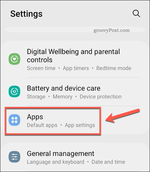 Отворете менюто за настройки на приложението за Android