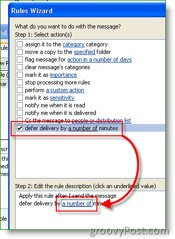 Правило на Outlook - Задайте отложено време за доставка