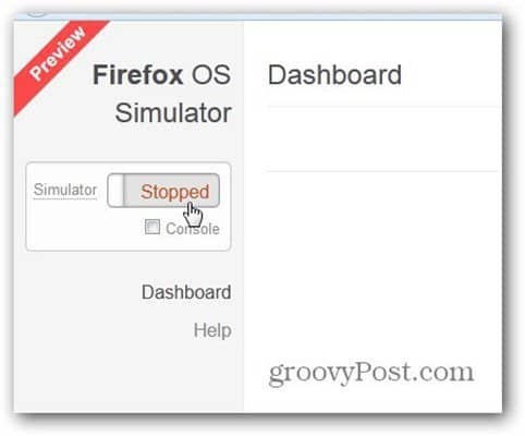 Наличен браузър за симулатор на Firefox OS Addon - обиколка на екрана