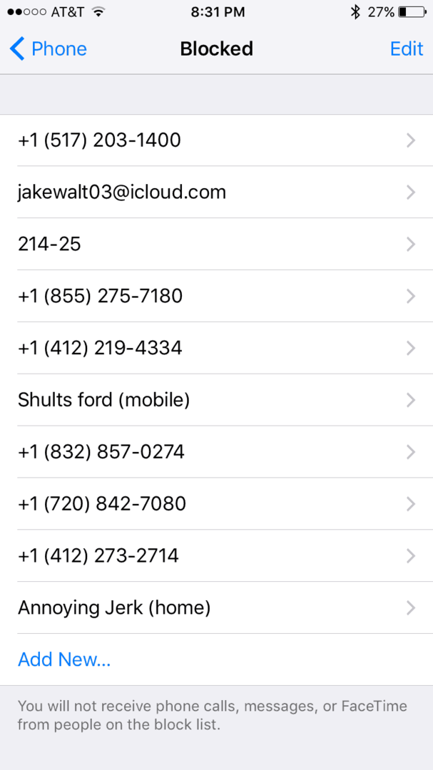 Как да блокирам контактите на iPhone и неизвестните абонати: обаждания, продължителност на лицата и текстове