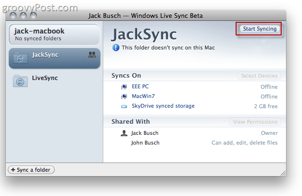 Windows Live Sync Beta на OS X