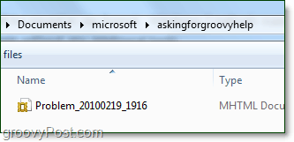 файлът с проблемни стъпки на Windows 7 ще бъде вътре в zip файла
